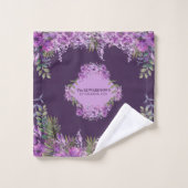 Ensemble de serviettes florales pourpre et aubergi (Gant de toilette)
