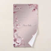 Ensemble de serviettes florales rose délicat (Serviette à main)