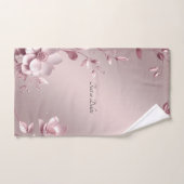 Ensemble de serviettes florales rose délicat (Serviette à main)
