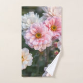 Ensemble de serviettes florales roses et blanches (Serviette à main)