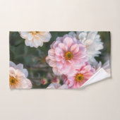 Ensemble de serviettes florales roses et blanches (Serviette à main)