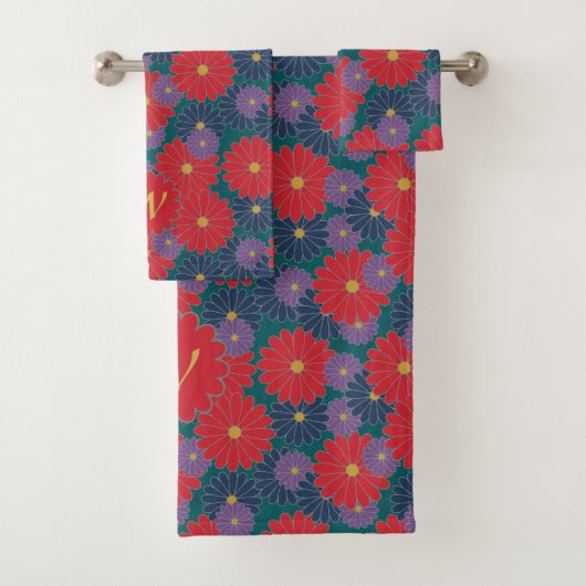 Ensemble de serviettes florales Splashy automnales (En situation)