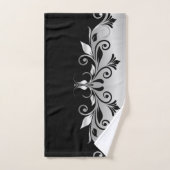Ensemble de serviettes - Flouris Noir et Argent (Serviette à main)
