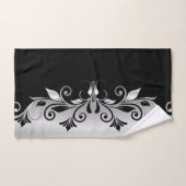 Ensemble de serviettes - Flouris Noir et Argent (Serviette à main)