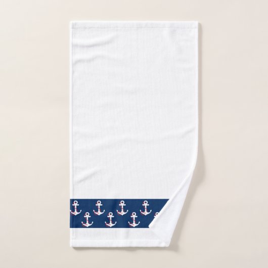 Ensemble de serviettes frontalières Ancre (Serviette à main)