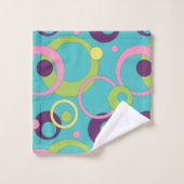 Ensemble de serviettes Funky Blue Circles (Gant de toilette)