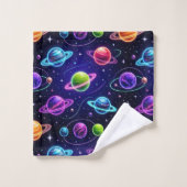 Ensemble de serviettes garçon planètes espace extr (Gant de toilette)
