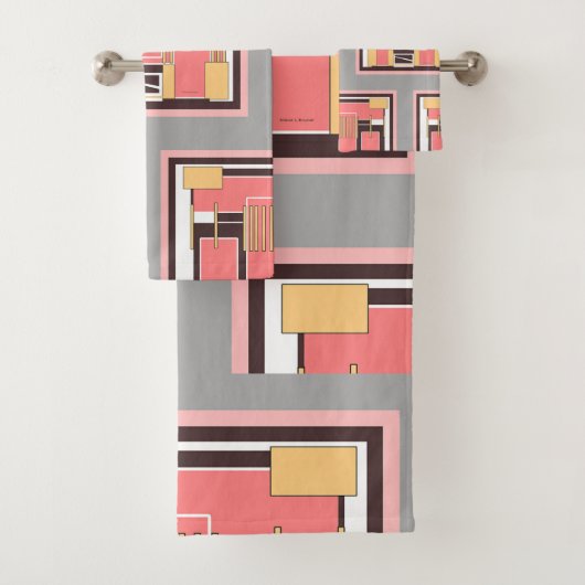 Ensemble De Serviettes Geo Du Milieu Du Siècle (En situation)