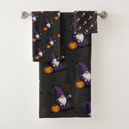 Ensemble de serviettes Gnome Halloween (En situation)