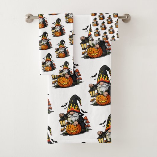 Ensemble de serviettes Gnome Halloween (En situation)