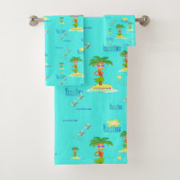 Ensemble de serviettes Hula Palm (motif de vacance