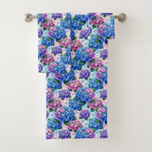 Ensemble de serviettes hydrangeas chic et diamants (En situation)