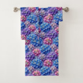 Ensemble de serviettes hydrangeas et diamants chic (En situation)