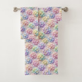 Ensemble de serviettes Hydrangeas et Diamants past (En situation)