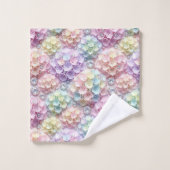 Ensemble de serviettes hydrangeas pastel et diaman (Gant de toilette)