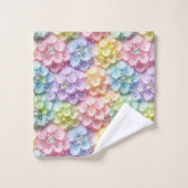 Ensemble de serviettes hydrangeas pastel et diaman (Gant de toilette)
