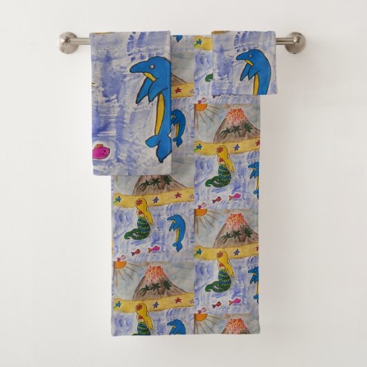 Ensemble de serviettes Île de la Sirène (En situation)