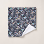 Ensemble de serviettes imprimé léopard des neiges (Gant de toilette)
