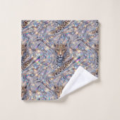 Ensemble de serviettes imprimé léopard des neiges (Gant de toilette)