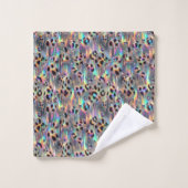 Ensemble de serviettes imprimé léopard des neiges (Gant de toilette)