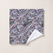 Ensemble de serviettes imprimé léopard des neiges  (Gant de toilette)