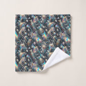 Ensemble de serviettes imprimé léopard des neiges (Gant de toilette)