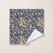 Ensemble de serviettes imprimé léopard des neiges (Gant de toilette)