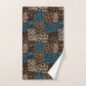 Ensemble de serviettes imprimées d'animaux africai (Serviette à main)