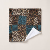 Ensemble de serviettes imprimées d'animaux africai (Gant de toilette)