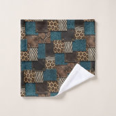 Ensemble de serviettes imprimées d'animaux africai (Gant de toilette)