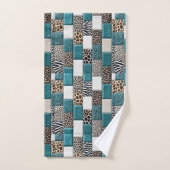 Ensemble de serviettes imprimées d'animaux africai (Serviette à main)