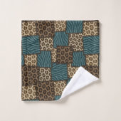 Ensemble de serviettes imprimées d'animaux africai (Gant de toilette)