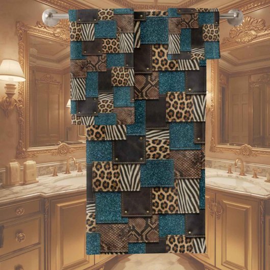 Ensemble de serviettes imprimées d'animaux africai
