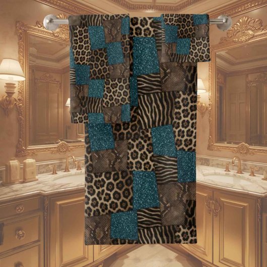 Ensemble de serviettes imprimées d'animaux africai