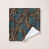 Ensemble de serviettes imprimées d'animaux africai (Gant de toilette)