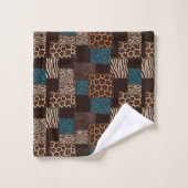 Ensemble de serviettes imprimées d'animaux africai (Gant de toilette)