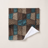 Ensemble de serviettes imprimées d'animaux africai (Gant de toilette)