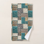Ensemble de serviettes imprimées d'animaux africai (Serviette à main)