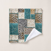 Ensemble de serviettes imprimées d'animaux africai (Gant de toilette)