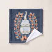 Ensemble de serviettes Indigo pour yoga Cat (Gant de toilette)