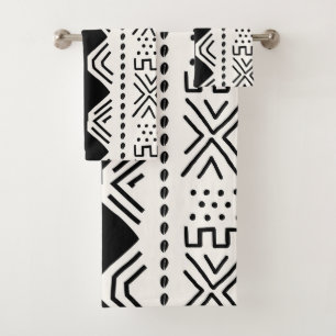 Ensemble de serviettes inspirées du style Bogolan 