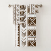 Ensemble de serviettes inspirées du style Bogolan (En situation)