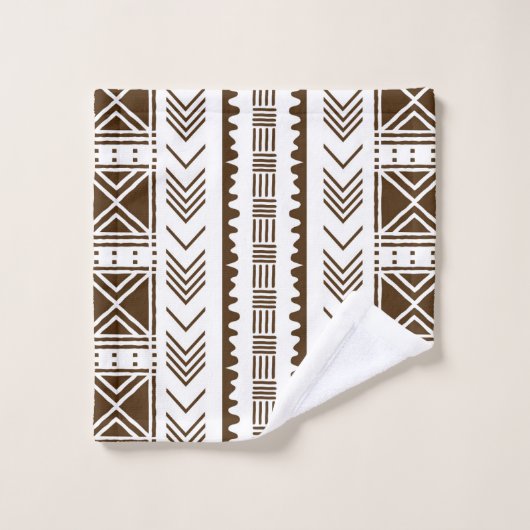 Ensemble de serviettes inspirées du style Bogolan (Gant de toilette)