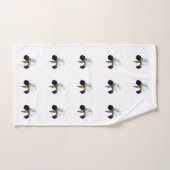 Ensemble de serviettes Iris violet et blanc (Serviette à main)