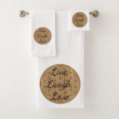 Ensemble de serviettes "Live, Laugh, Love" (En situation)