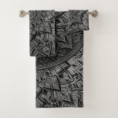 Ensemble de serviettes Mandala en argent (En situation)