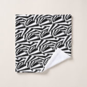 Ensemble de serviettes Modernes Abstraites Noir & (Gant de toilette)
