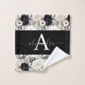 Ensemble de serviettes modernes noir et blanc mono (Gant de toilette)