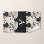 Ensemble de serviettes modernes noir et blanc mono (Serviette à main)
