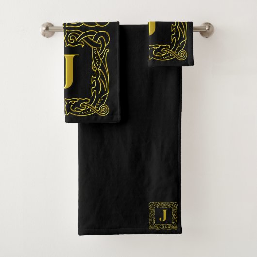 Ensemble de serviettes - Monogram J - Cadre de dra (En situation)
